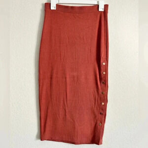 Misguided Ribbed Bodycon Midi Skirt | size 8